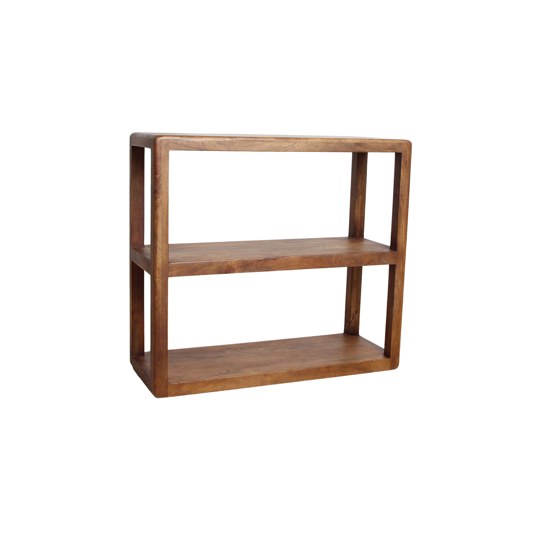 Bullnose mangohouten opbergrek 3-planken - 100x38x90 cm