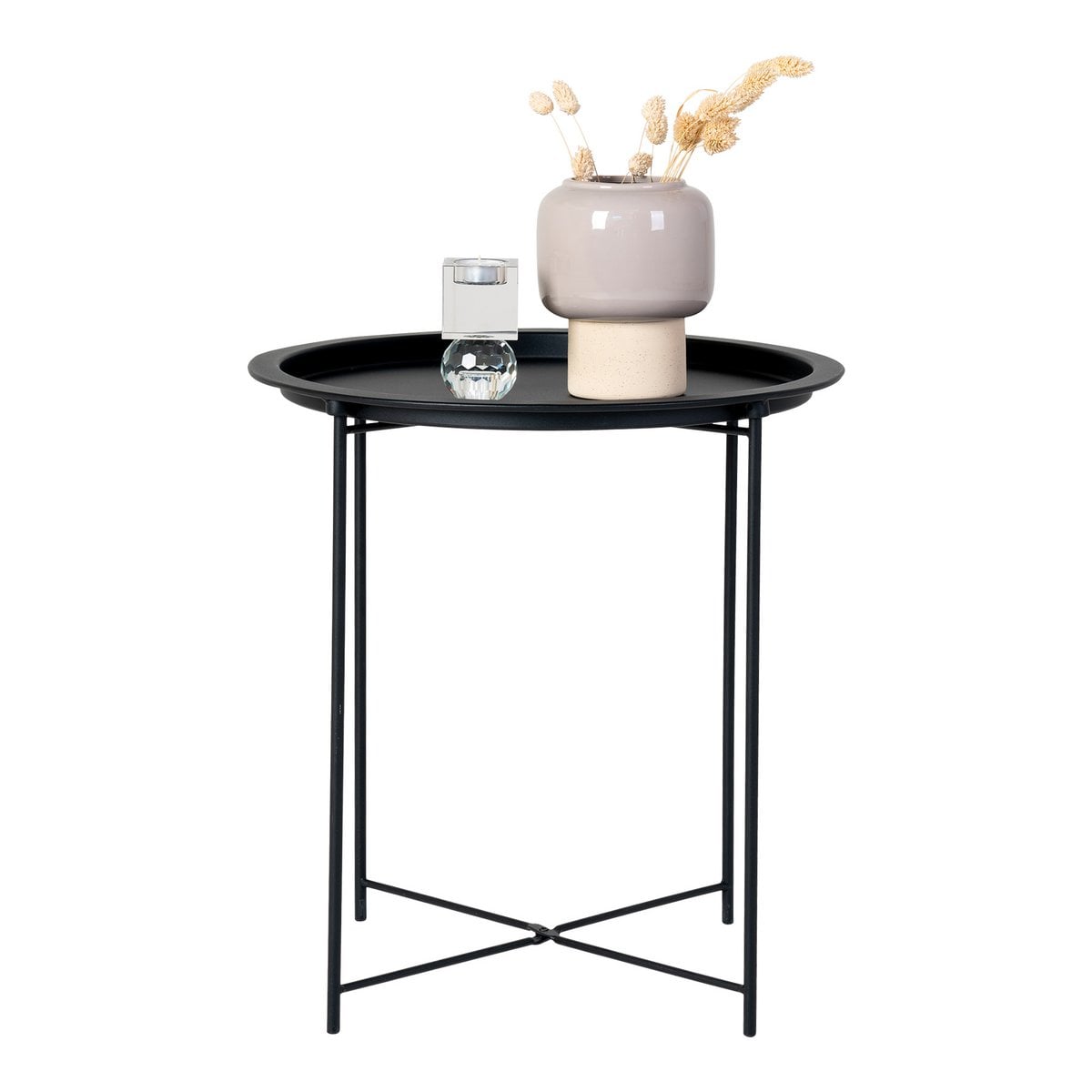 Bastia Bijzettafel - Staal, Zwart - Ø47x50 cm