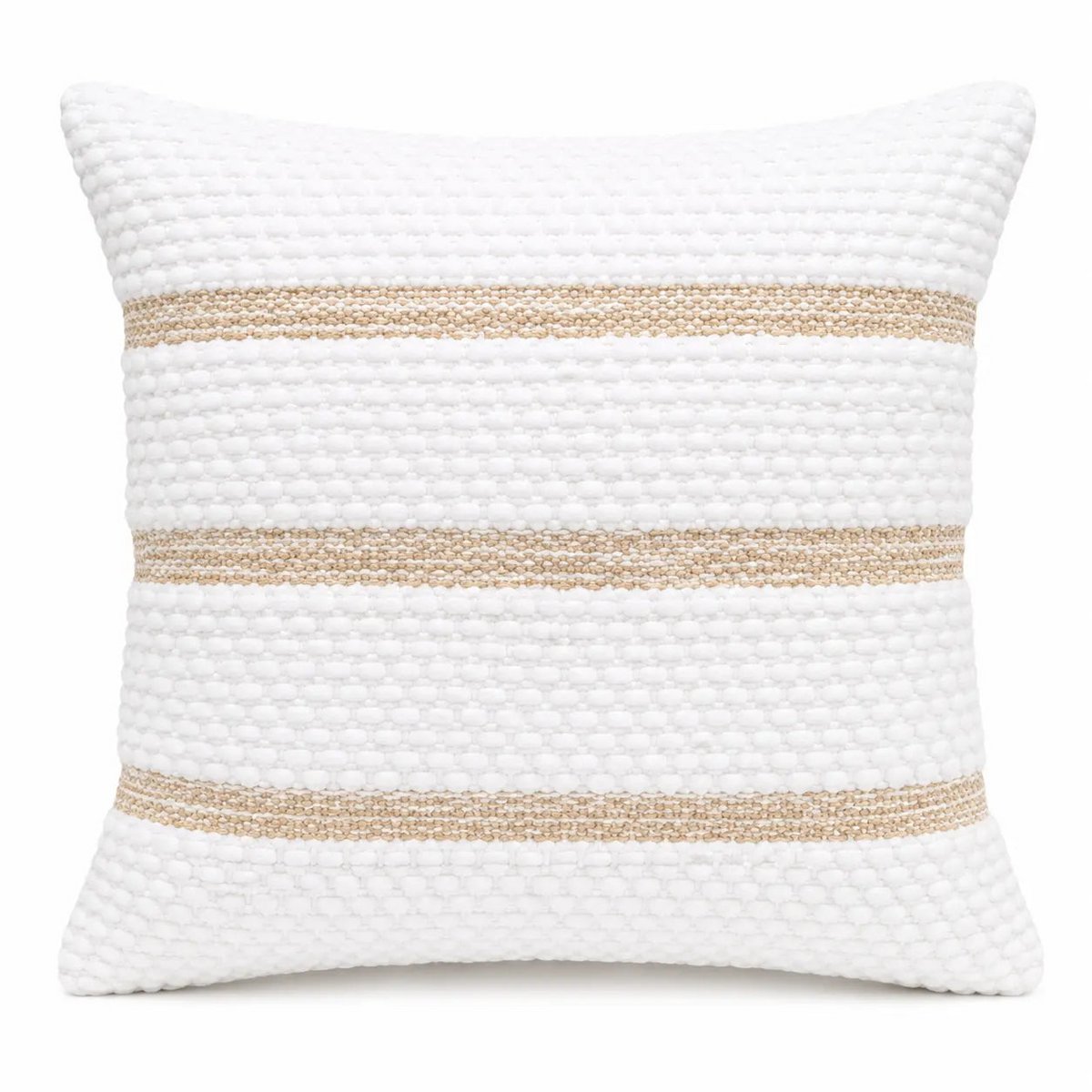 Witte Kussenhoes / Kussenhoes – met Beige Strepen – 45x45 cm – Urbane Hide