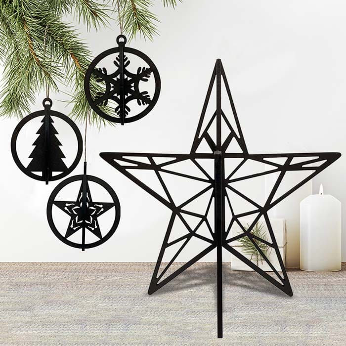 3D Ster + Christmas Ornaments