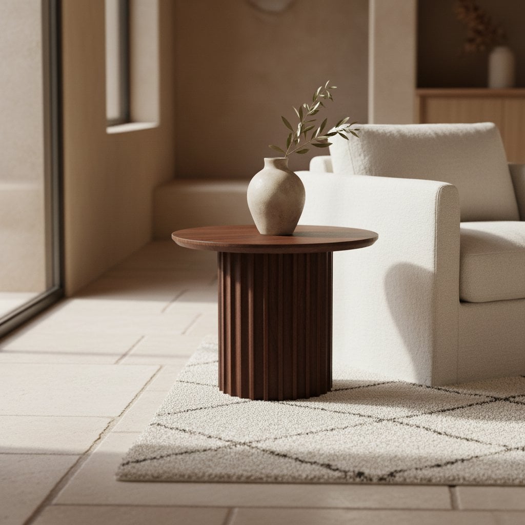 Bullnose bijzettafel bruin 55 cm
