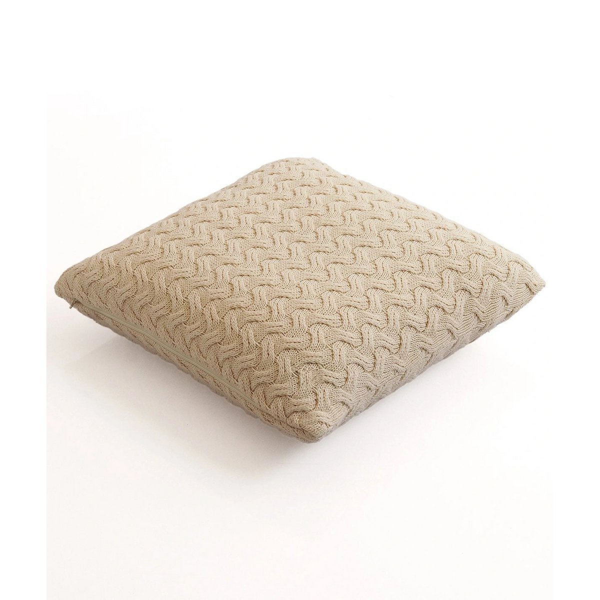 Natural Beige – Cushion Cover / Kussenhoes – Premium Knitted Texture – 45×45 cm – Urbane Hide