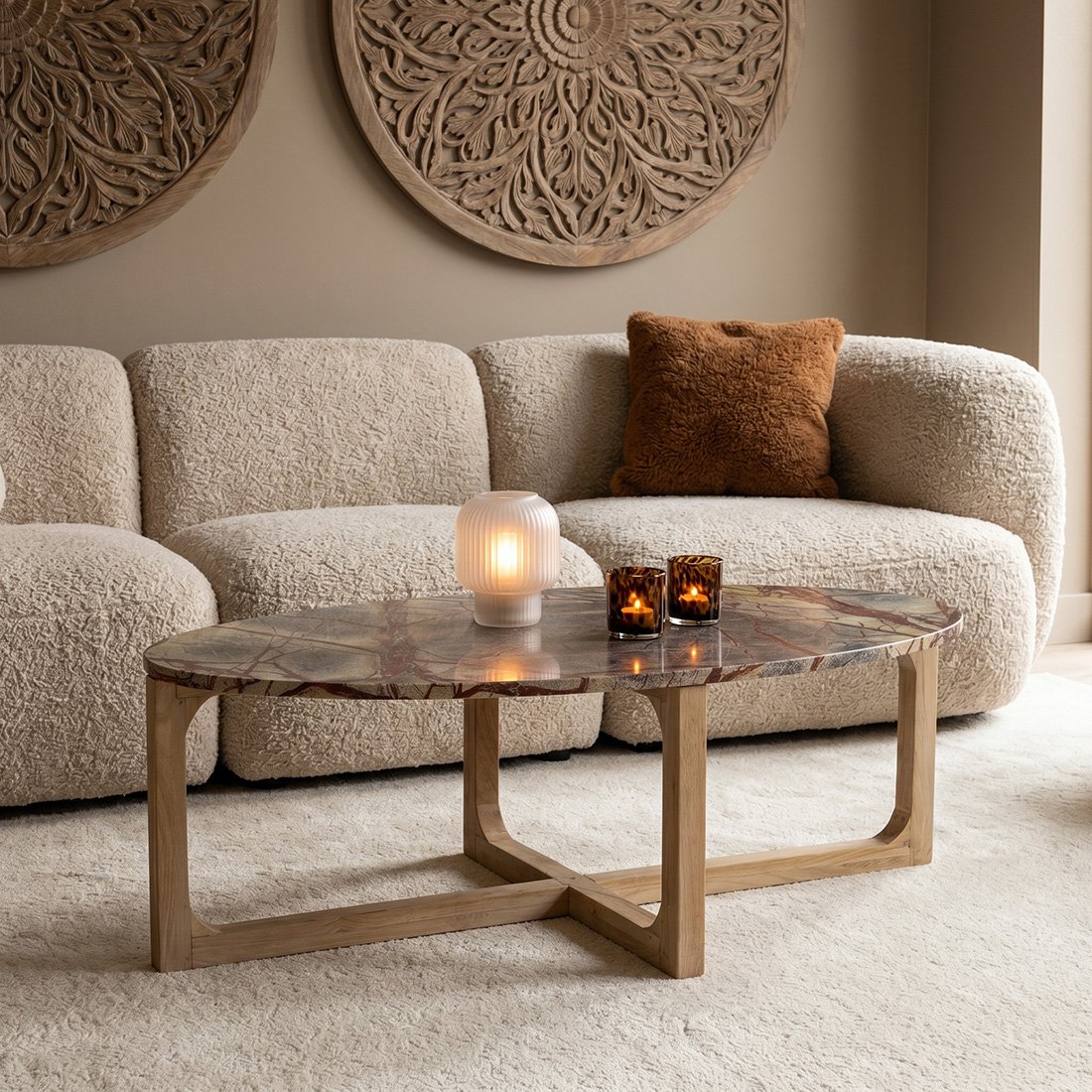 Marmeren salontafel Bizar - 120x60x38 cm
