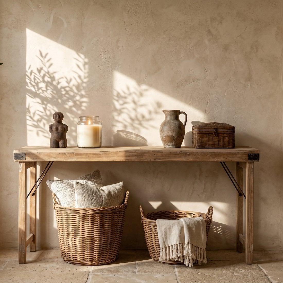 Limewash consoletafel/wandtafel inklapbaar