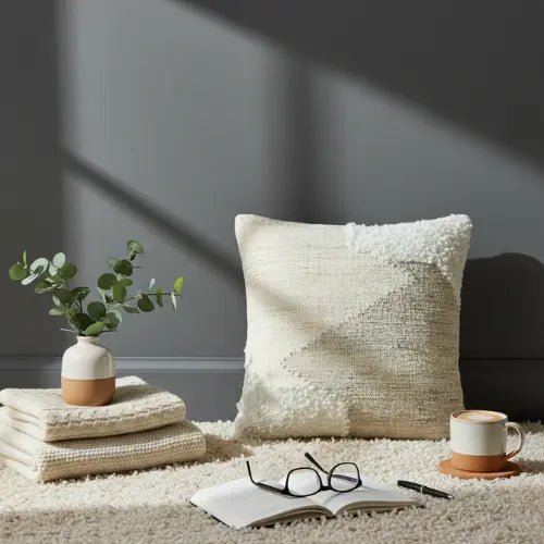 Urbane Hide – Beige Crème Wolmix Kussenhoes, 45×45cm