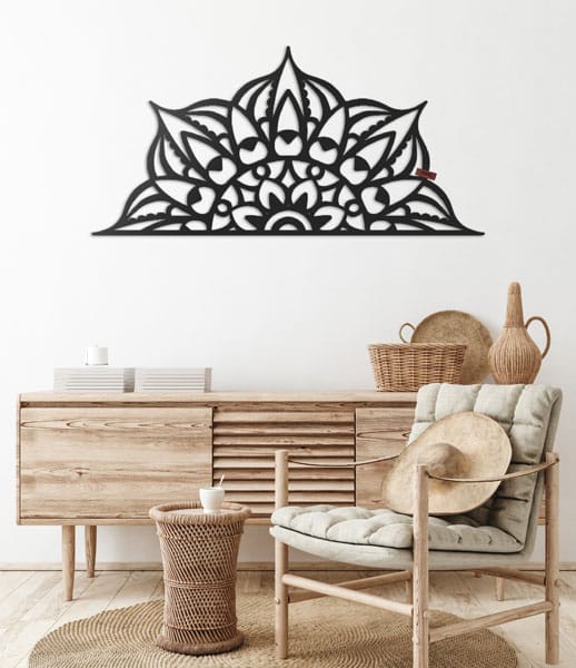 Geometrische Boho Halve Mandala