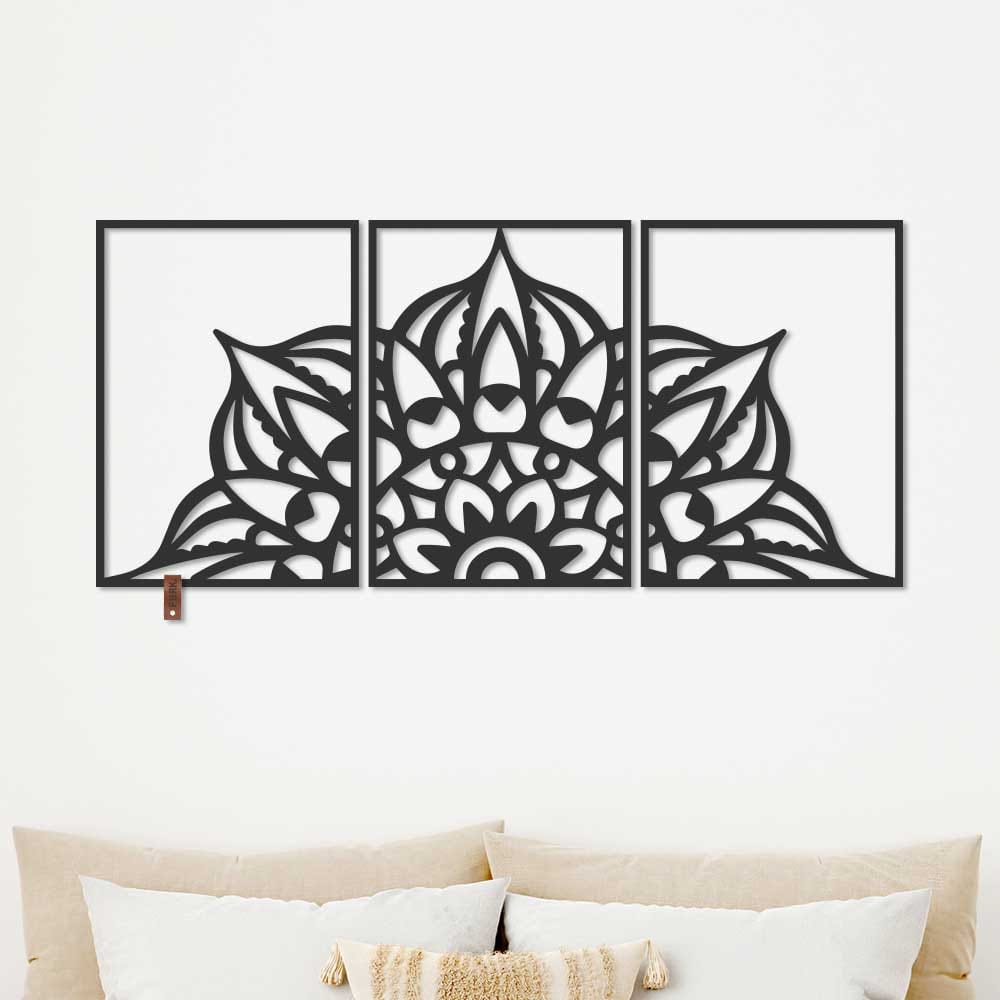 Geometrische Boho Mandala Drieluik