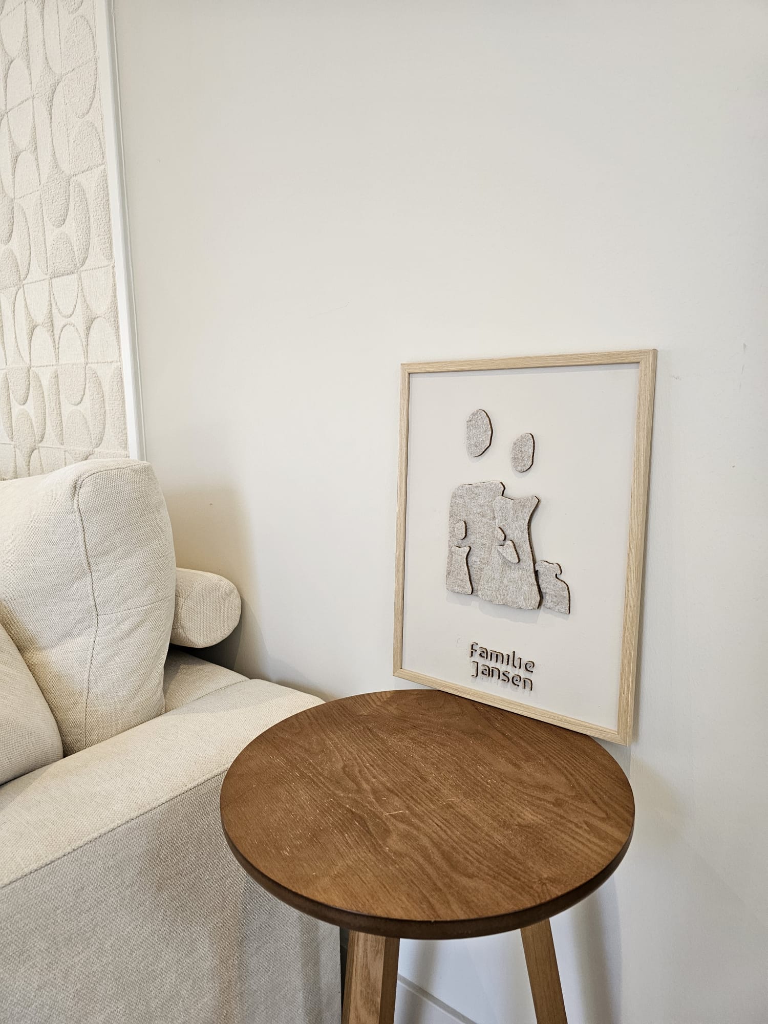 Organisch familie portret - Beige Vilt