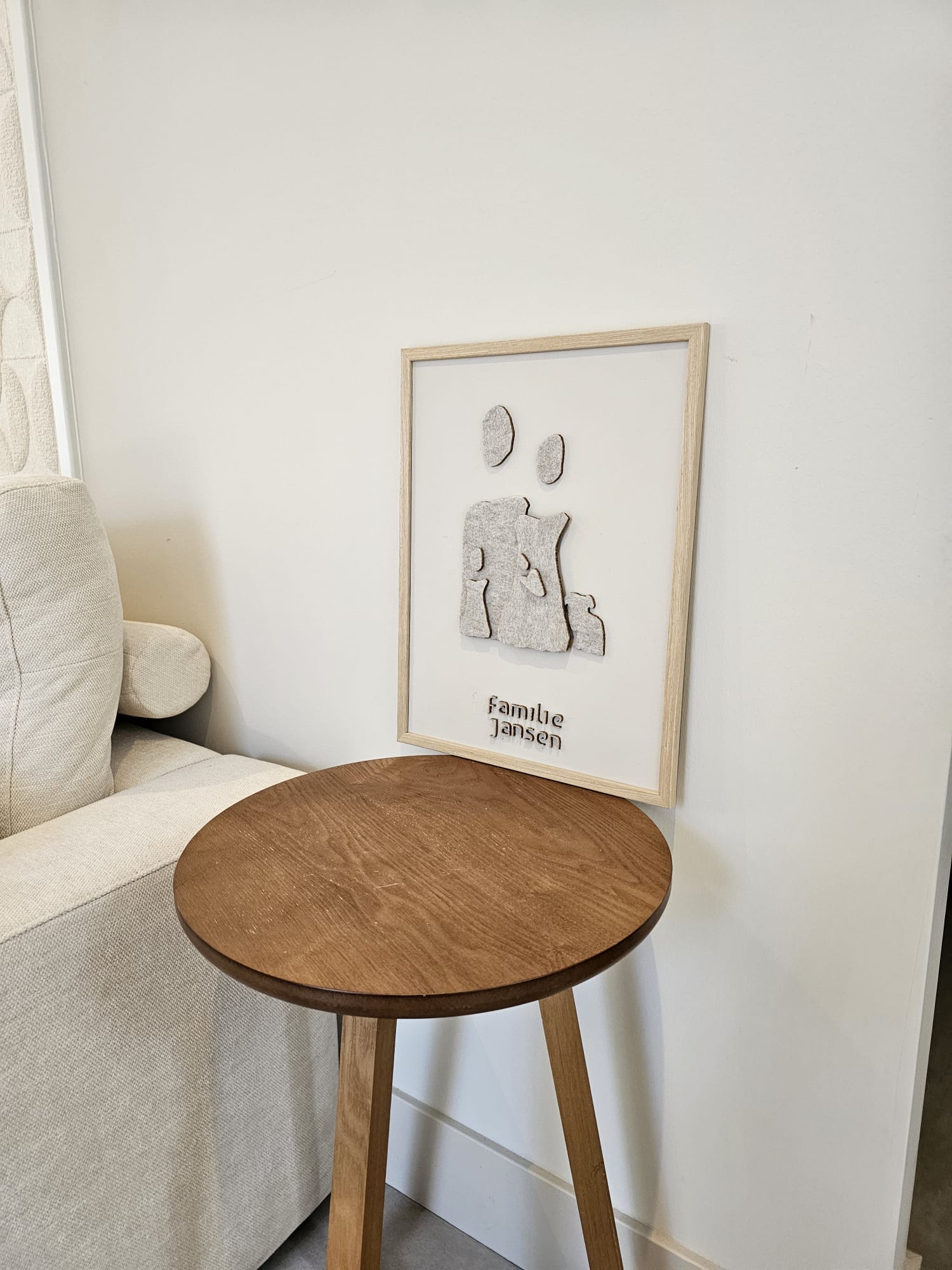 Organisch familie portret - Beige Vilt