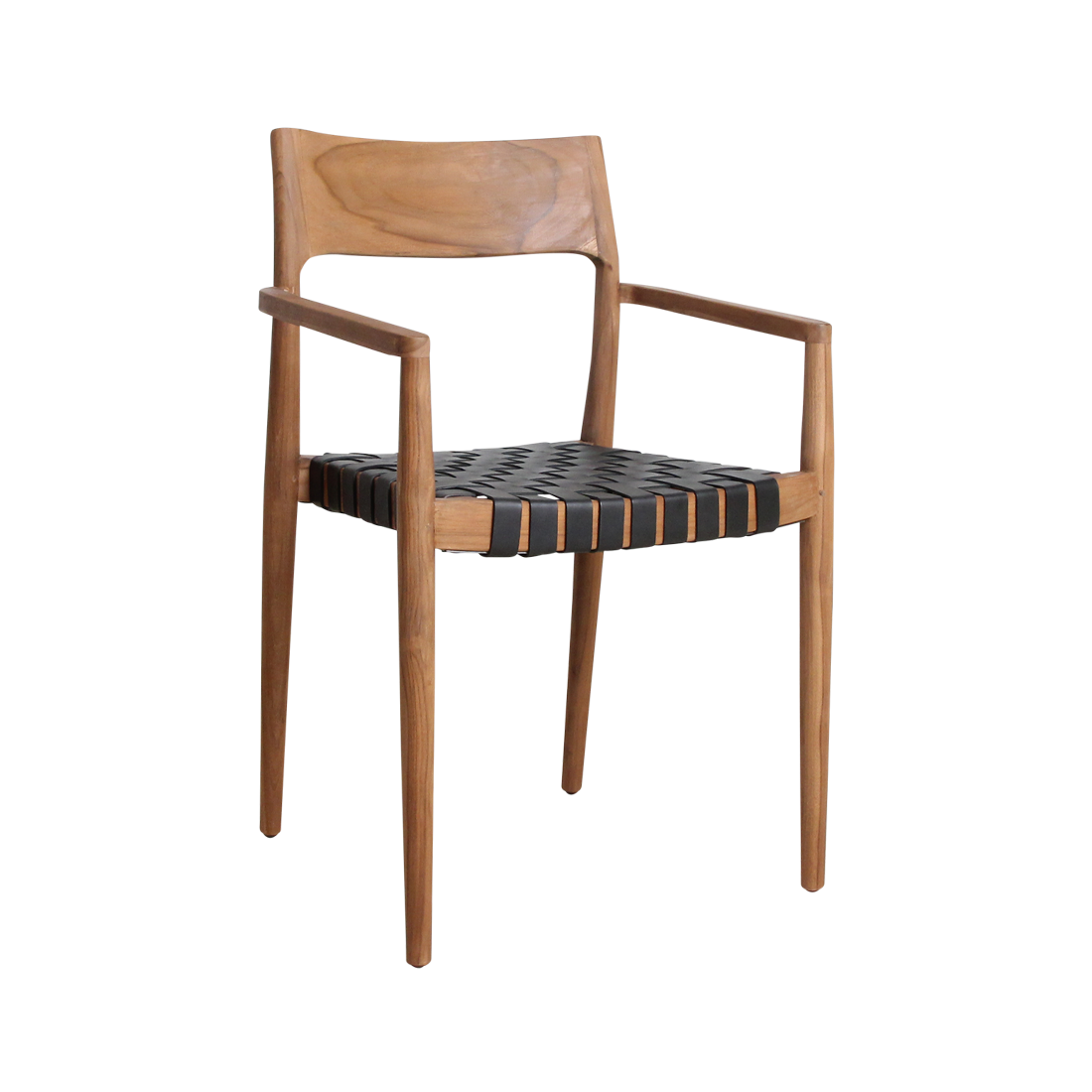Freya teak eetkamerstoel met armleuning zwart