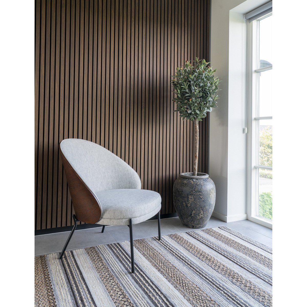 Morena Vloerkleed - Jute, Wol, Katoen, Natuur/Grijs - 160x230 cm