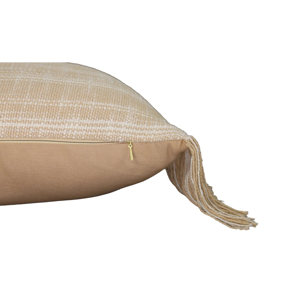 Sahara Loom Beige handgeweven kussenhoes met franjes – Katoen – 30×50 cm – Urbane Hide