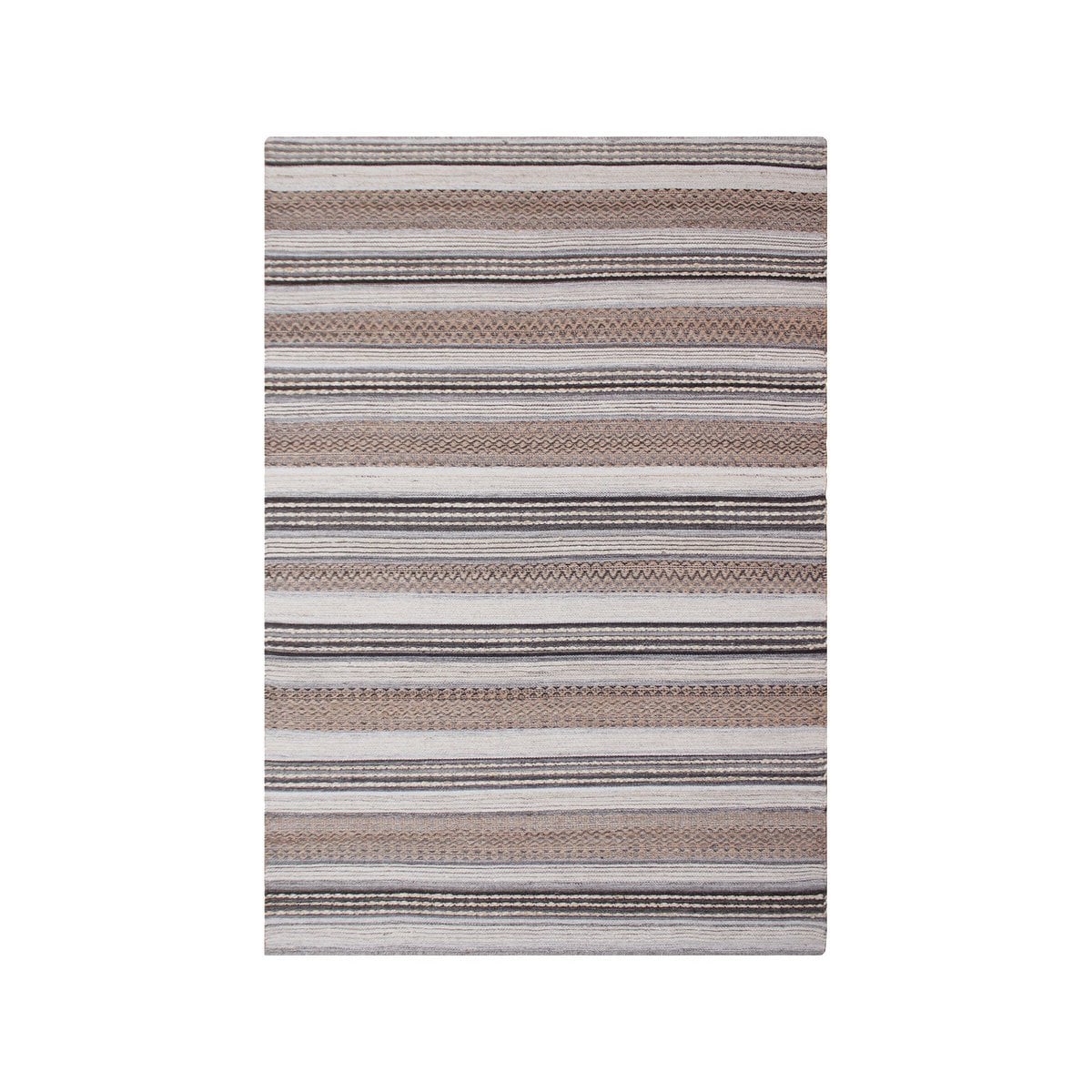 Morena Vloerkleed - Jute, Wol, Katoen, Natuur/Grijs - 160x230 cm