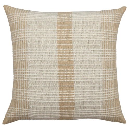 Urbane Hide – Beige en crème geweven rasterkussenhoes – 45×45