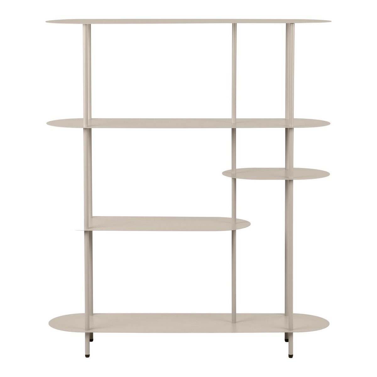 Rieti Open kast, 5 planken, asymmetrisch, metaal, zand, 31x118x139 cm