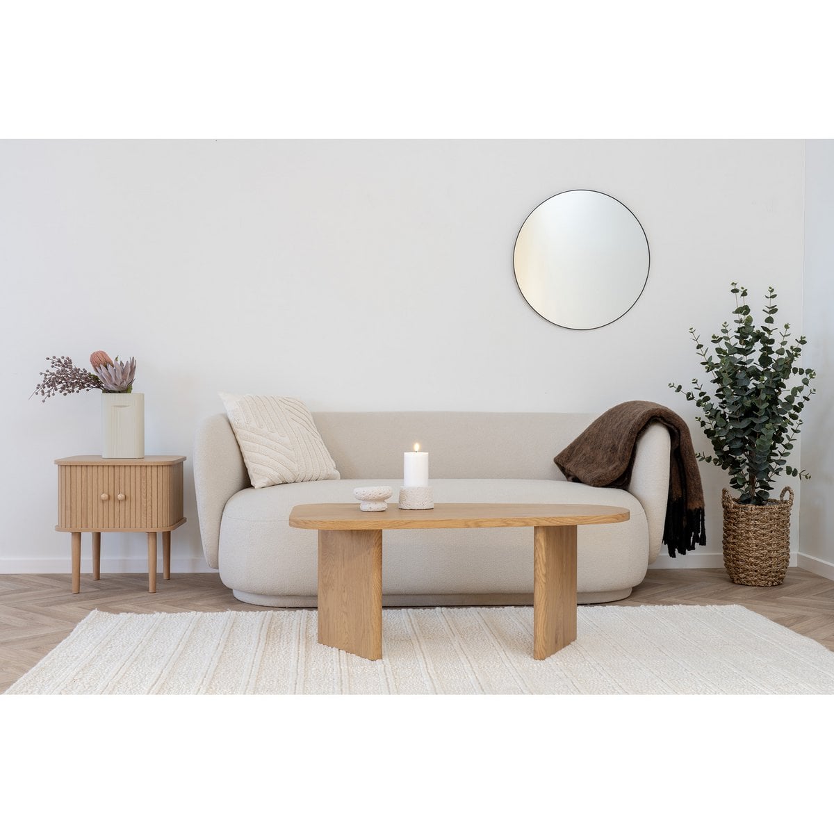 Melo -salontafel - Natuurlijk, MDF/Decor Paper, 100x50x41 cm