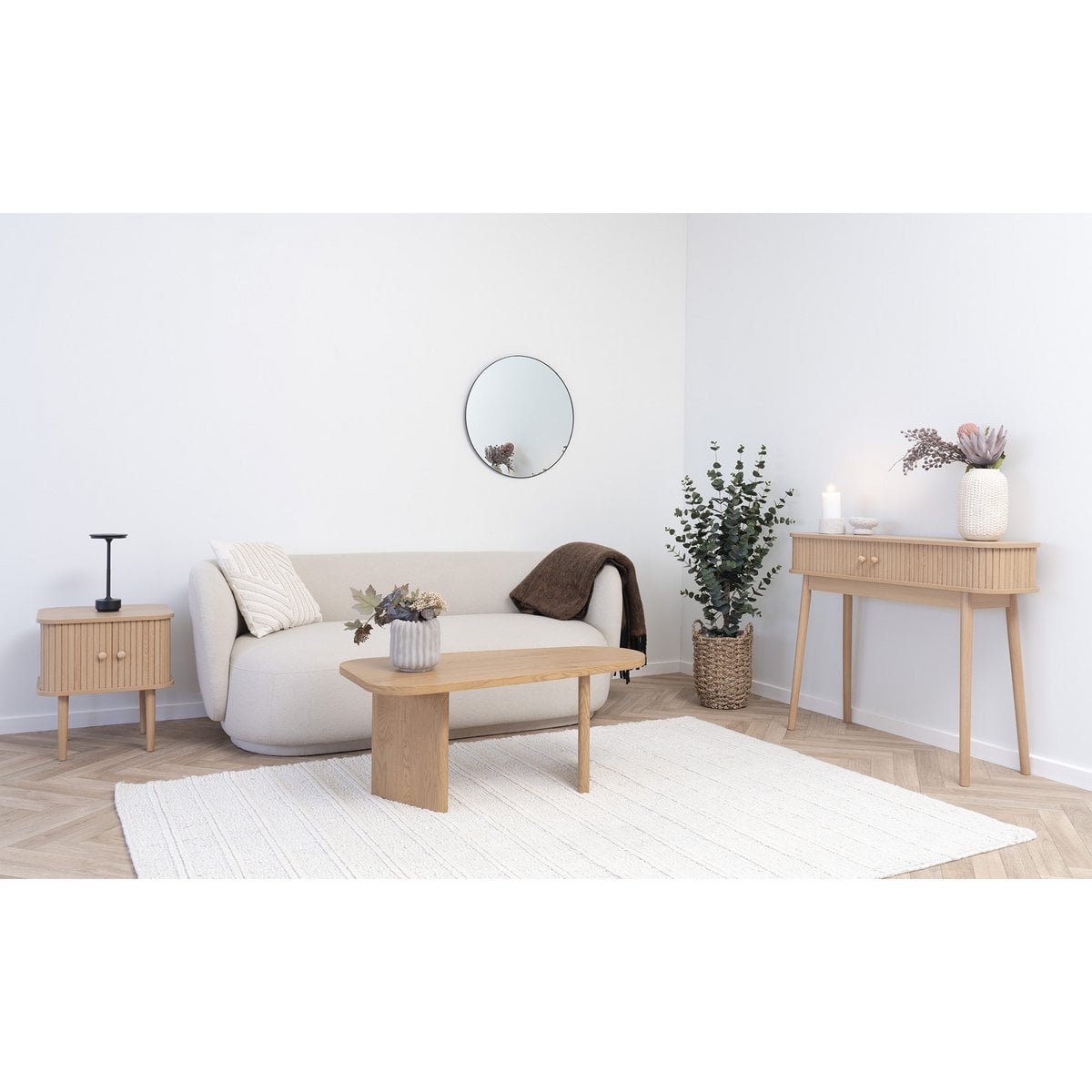 Melo -salontafel - Natuurlijk, MDF/Decor Paper, 100x50x41 cm