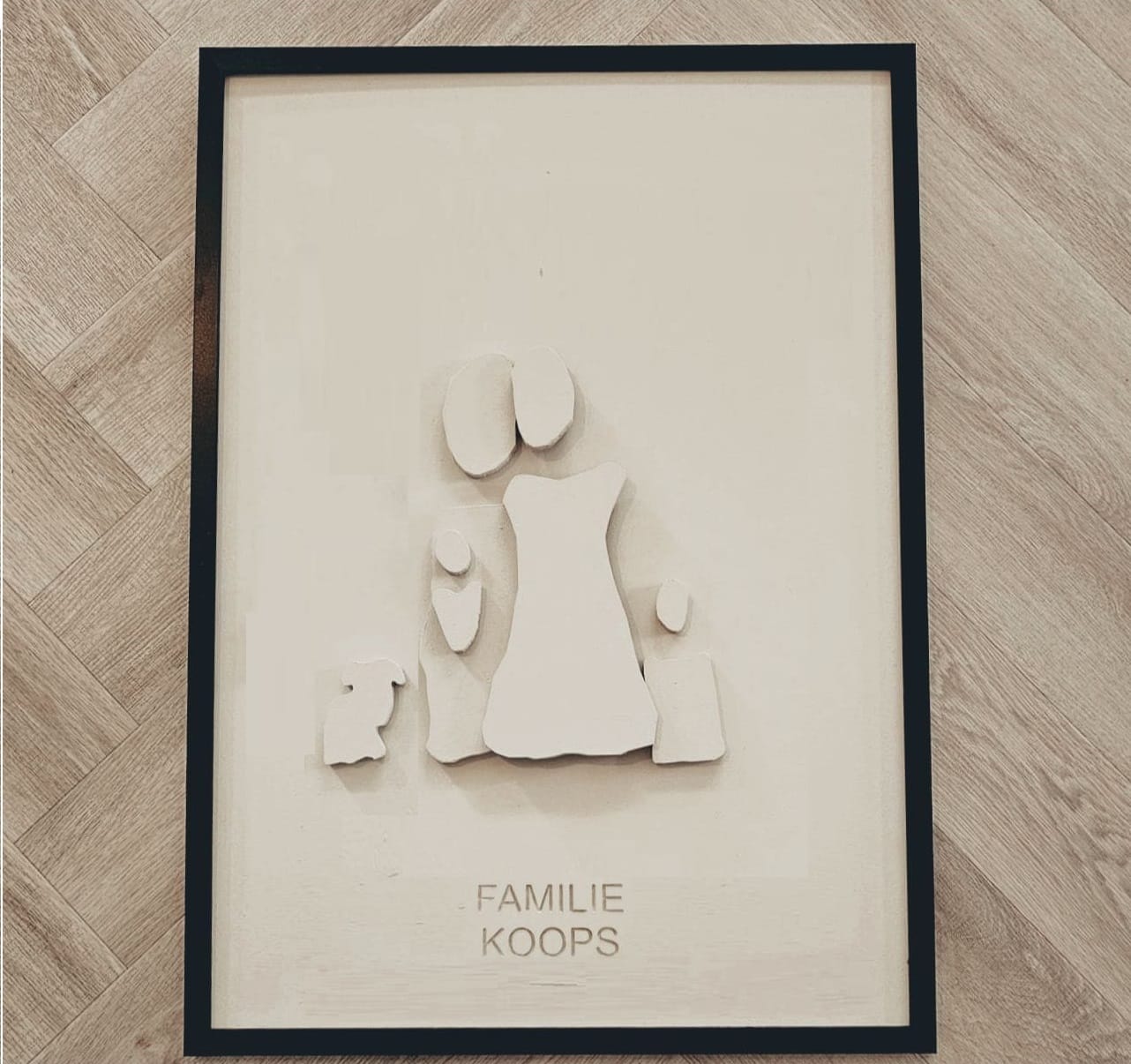 Organisch familie portret gepersonaliseerd - Chalky Jute Betonciré