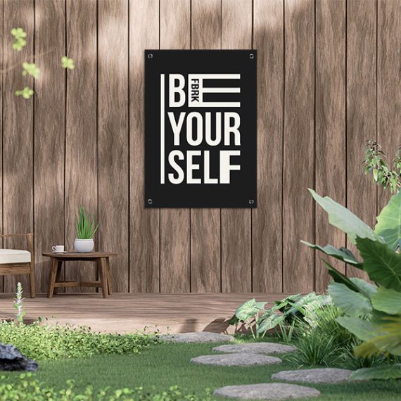 BE-YOUR-SELF-tuinposter-zwart
