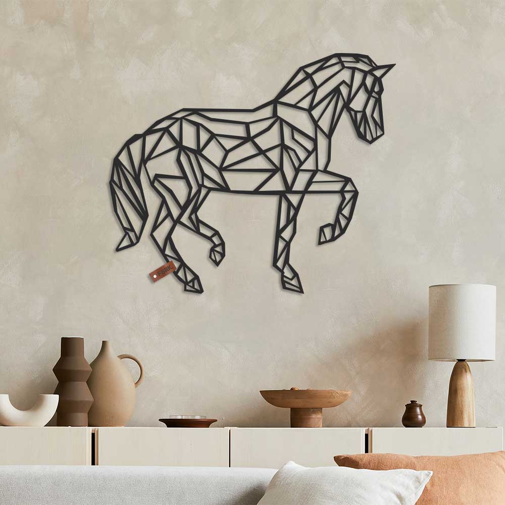 Leegte Echt Overblijvend Houten wanddecoratie Dressuur Paard - Fabryk Design - Geometrisch dier